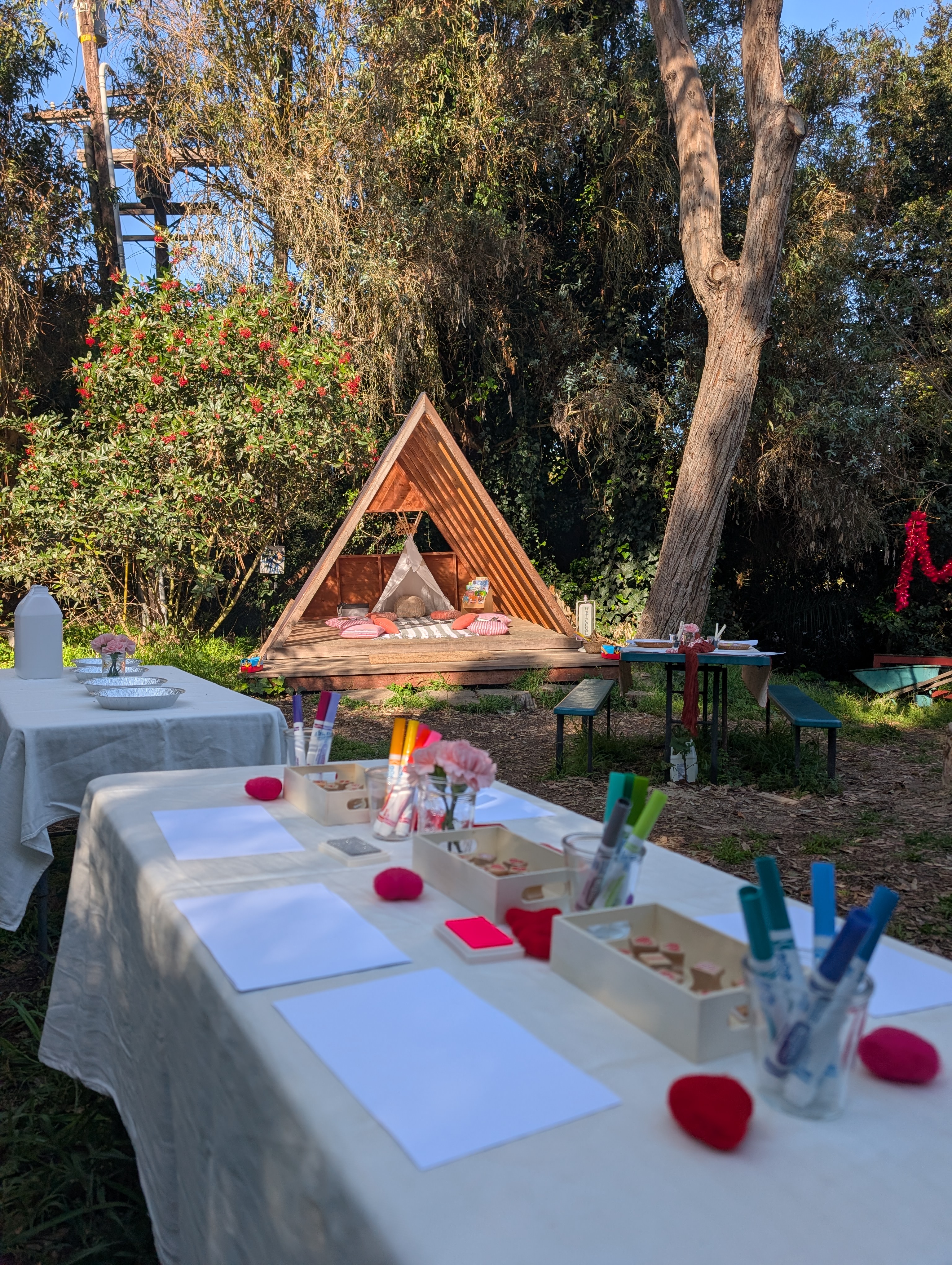 Outdoor learning and creative activity space at Valmonte Farm